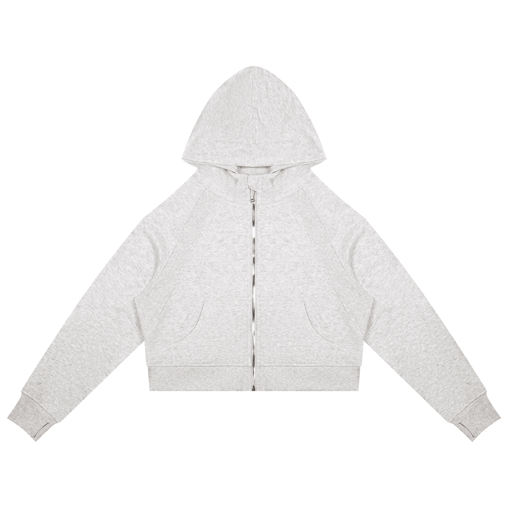 Cropped Zip-Through Hoodie