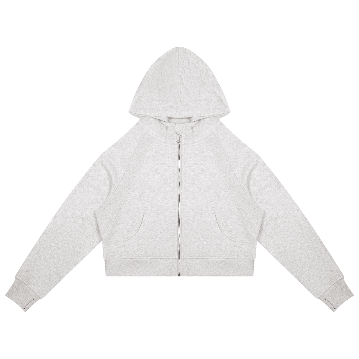Cropped Zip-Through Hoodie