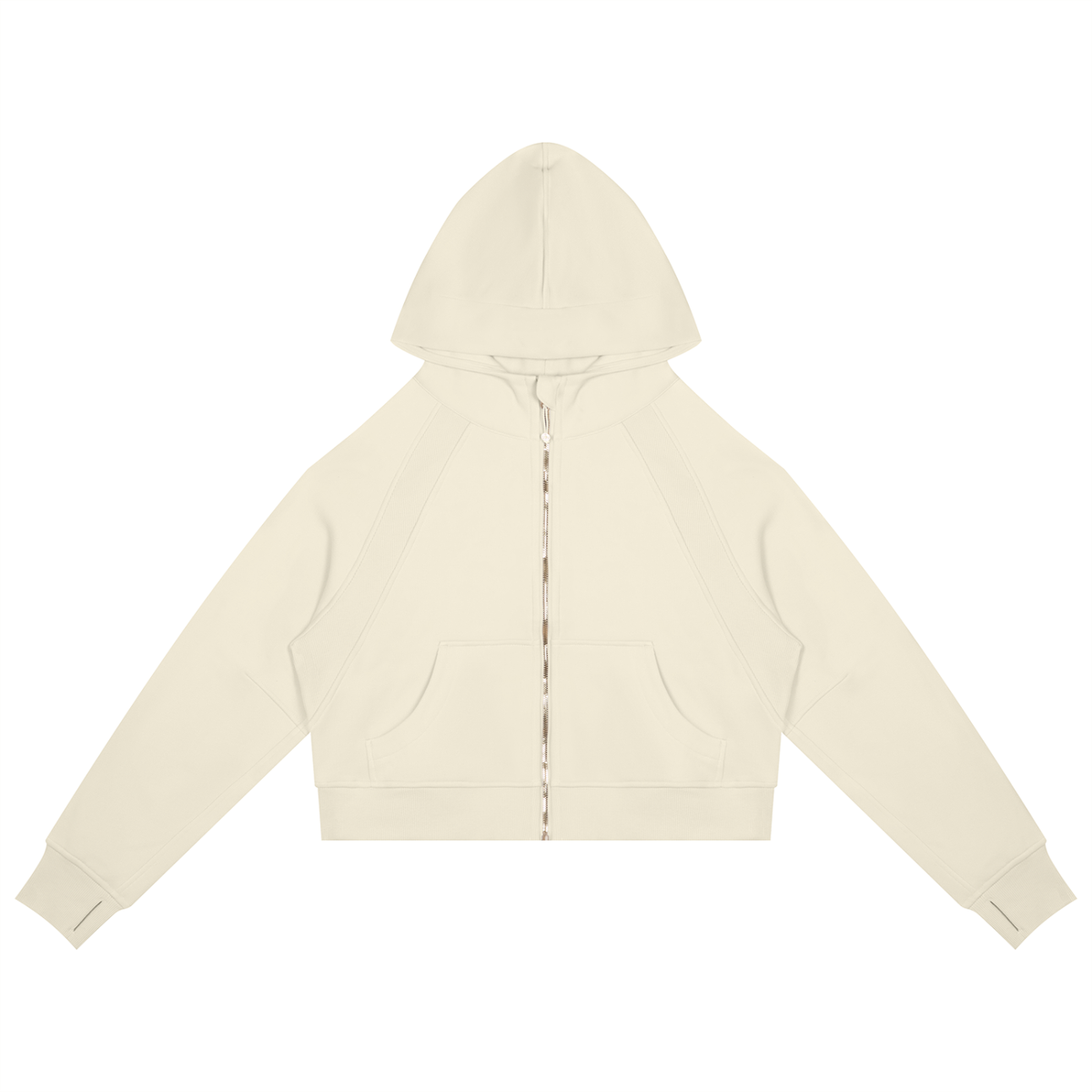 Cropped Zip-Through Hoodie