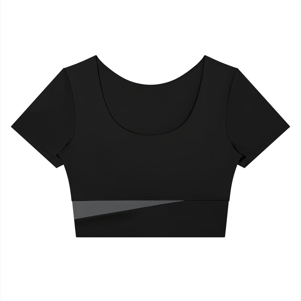 Women's Panelled Crop Yoga T-Shirt