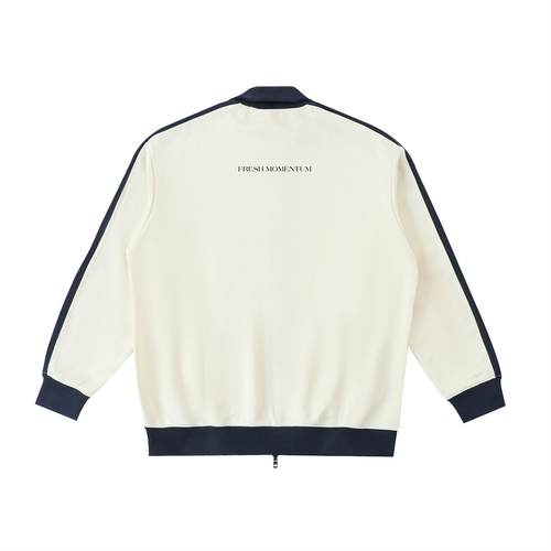 Contrast Trim Stand Collar Jacket